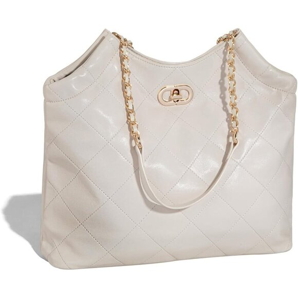 No Brand Handbags - 🆕Women's Cream Quilted Hobo Bags for Women Puffer Shoulder Handbags
